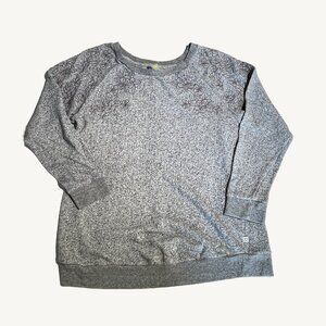 Essence By Thyme Maternity Grey Crewneck Sweater with Floral Embroidery Size XL